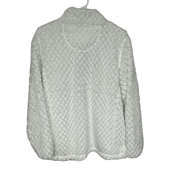 SIMPLY Southern Faux Fur Popcorn Puff 1/4 Zip Pullover Sweater, White, Small - Picture 2 of 9